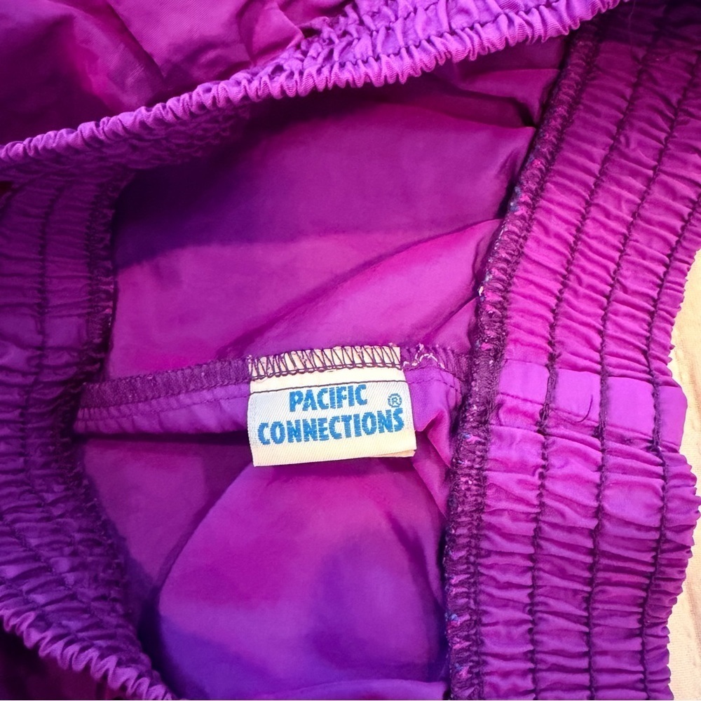 Pacific Connections Vintage 80's Neon Purple Pull On Shorts 3" Inseam Size Large - Picture 6 of 10